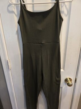 wild fable Olive Ribbed Tank Jumpsuit